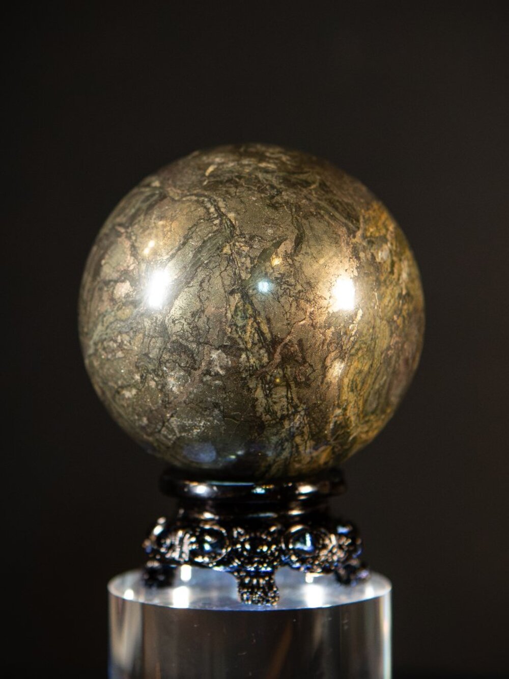 Home Decor | Natural Pyrite Crystal Sphere 60mm 442g Metaphysical Stone